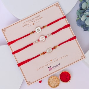 Sacred Om Designer Rakhi Set of 3
