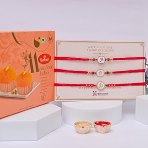 Om Ganesha Rakhi Trio with Motichoor Laddu