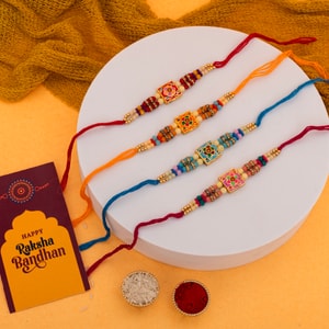 Handcrafted Floral Rakhi Collection of 4