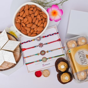 Designer Rakhi Deluxe Sweet Hamper