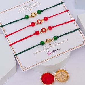 Royal Kundan Family Rakhi Collection