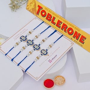 Hamsa Evil Eye Rakhi Chocolate Gift - Set of 4 Rakhis to USA