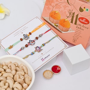 Spiritual Rakhi Hamper with Motichoor & Cashews